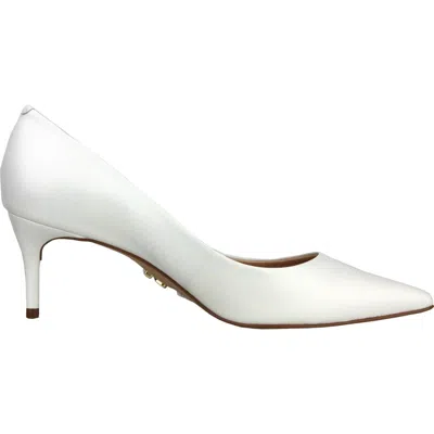 Carrano Women's Valentina Pointed Toe Leather Pump Heel In White