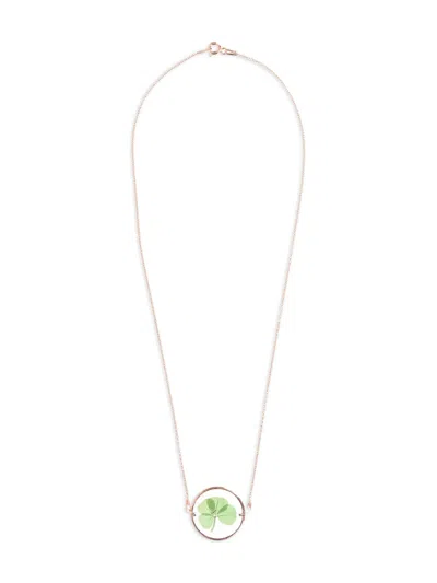 Carré De Trèfles Clover Necklace In Metallic