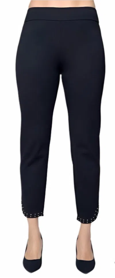 Carre Noir Curved Hem Pants In Black