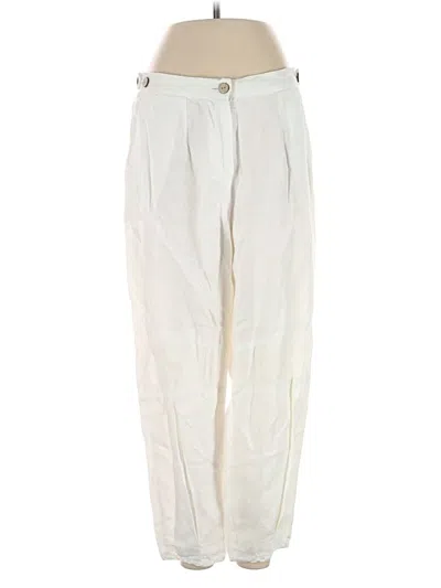 Pre-owned Carre Noir Linen Pants In Ivory