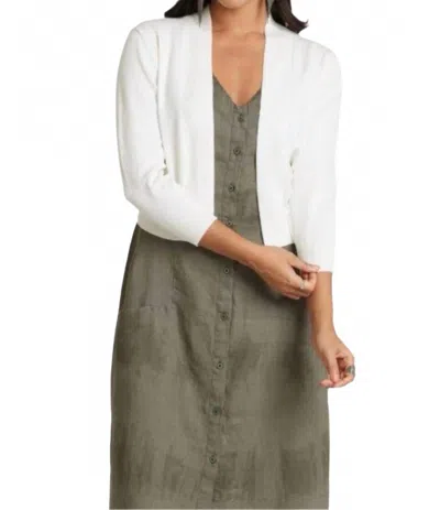 CARRE NOIR QUARTER SLEEVE BOLERO SHRUG TOP IN IVORY