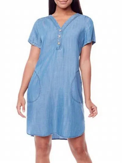 Carre Noir Tencel Dress In Light Denim Blue In Multi