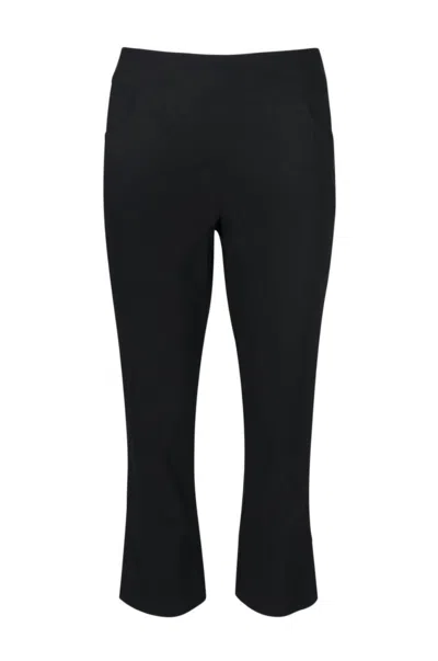 Carre Noir Women's Canded Waist Slit Cuff Pants In Black In Blue