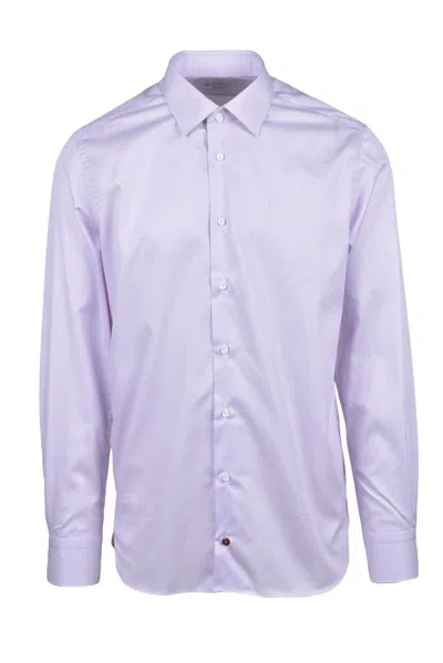 Càrrel White Lilac Striped Cotton Shirt In Purple