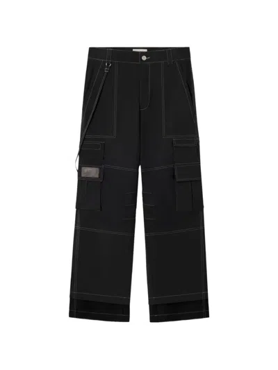 Carrer Cobalt Cargo-pockets Trousers In Black