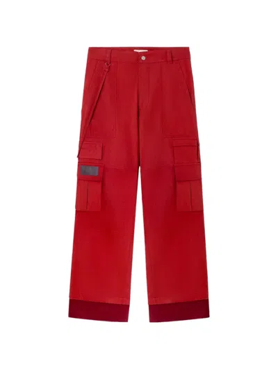 Carrer Cobalt Cargo-pockets Trousers In Red