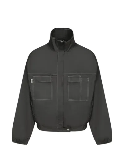 Carrer Contrast-stitch Chest-pocket Jacket In Blue