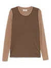 Carrer Double Layer Long Sleeve Tee In Brown