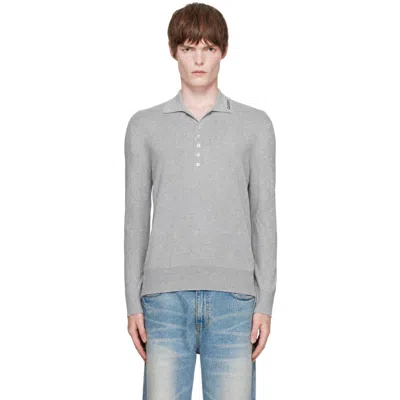 Carrer Gray Milton Long-sleeve Polo In Grey