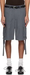 Carrer Gray Ripstop Cargo Shorts In Grey