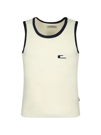 Carrer Logo-embroidered Ribbed-knit Vest In Black