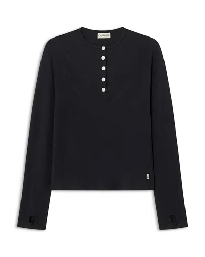 Carrer Long Sleeve Henley In Black