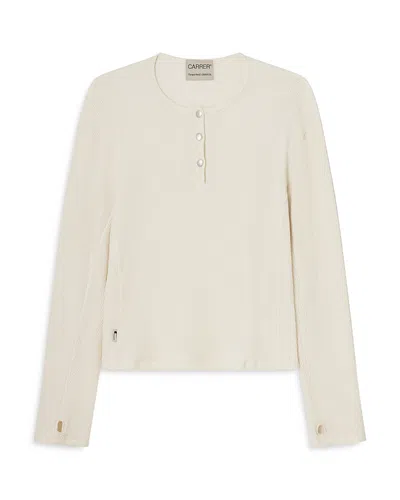 Carrer Long Sleeve Henley In Ecru