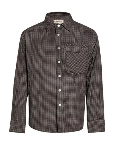 Carrer Man Shirt Dark Brown Size S Cotton In Multi