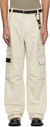 Carrer Off-white Light Cobalt Cargo Pants In Ecru