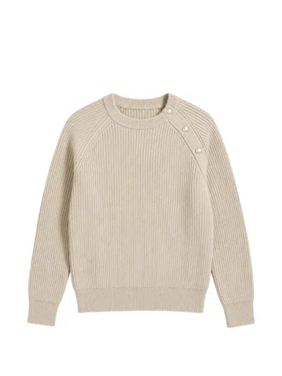 Carrer Beige Pier Snap Sweater In Animal Print
