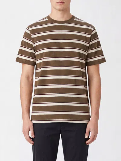 Carrer Striped Cotton Crewneck T-shirt With Embroidered Logo In Multi