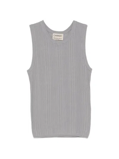 Carrer Tone Ribbed Tank Top In Gray