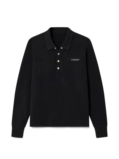 Carrer Val Long-sleeve Polo Shirt In Black