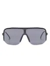 Carrera 1060/s Logo-print Shield-frame Sunglasses In Black