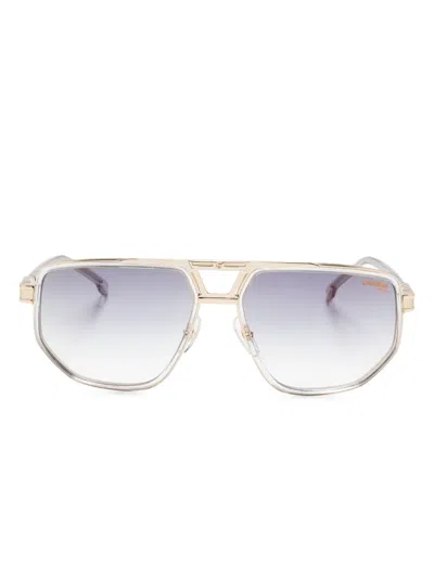 Carrera Retro Double-bridge Translucent Sunglasses In Grey