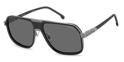 Carrera 1090/s Polarized Rzz/m9 Men's Sunglasses Black Size 60 In Matte Black Dark Ruthenium Silver
