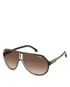 Carrera Golden-accent Aviator Sunglasses In Black/brown Gradient