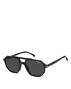 Carrera Grey Navigator Unisex Sunglasses  229/s 0807/ir 59 In Black/black Solid