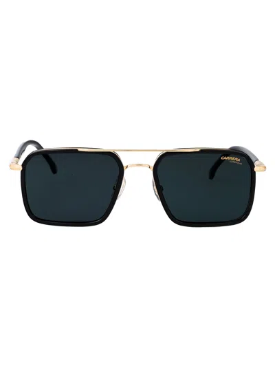 Carrera Black Gold Steel Sunglasses In Blue