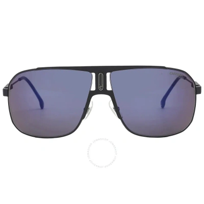 Carrera Blue Grey Mirror Navigator Men's Sunglasses  1043/s 0003/xt 65 In Black / Blue / Grey