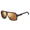 Carrera Brown Gold Mirror Navigator Unisex Sunglasses  1001/s 0oit/k1 62
