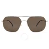 Carrera Brown Pilot Unisex Sunglasses  1035/gs 0j5g/70 58 In Brown / Gold