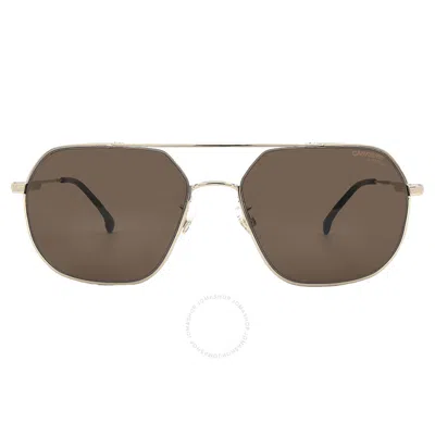Carrera Brown Pilot Unisex Sunglasses  1035/gs 0j5g/70 58 In Brown / Gold
