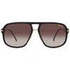 Carrera Brown Rectangular Men's Sunglasses  296/s 02m2/ha 60 In Black