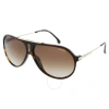 CARRERA CARRERA BROWN SHADED PILOT UNISEX SUNGLASSES HOT 65 0086/HA 63