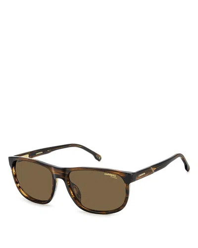 Carrera C Flex Rectangle Sunglasses, 58mm In Havana/brown Polarized Solid