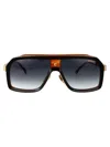 Carrera Black Horn Acetate Sunglasses In Black