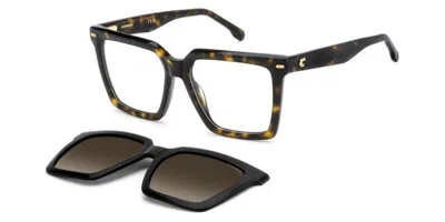 Carrera Ca 3080/c With Clip-on Wr7/la Women's Glasses Tortoiseshell Size 54 - Free Lenses - Blue Light Block In Brown