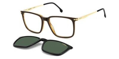 Carrera Ca 357/c With Clip-on Polarized Ex4/uc Men's Glasses Brown Size 54 - Free Lenses - Blue Light Block 
