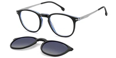 Carrera Ca 393/c With Clip-on 9zj/z7 Men's Glasses Black Size 49 - Free Lenses - Blue Light Block Available In Black On Blue Horn