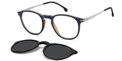 Carrera Ca 393/c With Clip-on Rtc/m9 Men's Glasses Blue Size 49 - Free Lenses - Blue Light Block Available In Blue On Orange