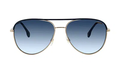 Carrera Ca Car A209 Gold Metal Pilot Sunglasses Blue Gradient Lens In Multi