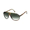 Carrera Ca Champion65 0uc 9k Unisex Aviator Sunglasses In Green