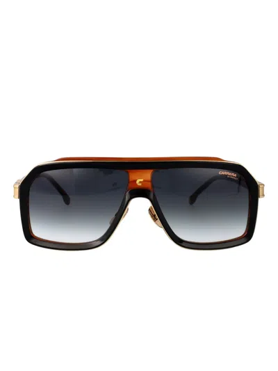 Carrera Black Horn Acetate Sunglasses In Multi