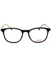 Carrera Square-frame Glasses In Black/clear Demo Lens