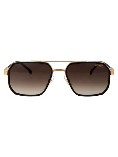 Carrera Matte Black Stainless Steel Sunglasses In Brown