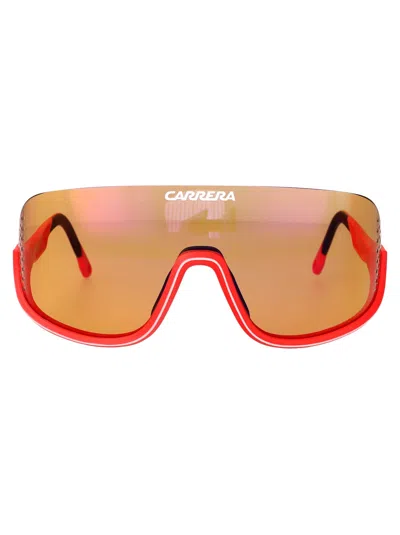 Carrera Eyedra Polyamide Shield Sunglasses In Red