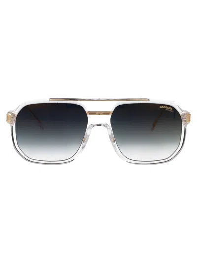 Carrera Crystal Gold Acetate Sunglasses In White