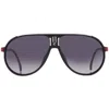 Carrera Dark Grey Shaded Pilot Unisex Sunglasses Champion/n 0oit/9o 62 In Gray
