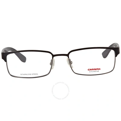 Carrera Demo Rectangular Men's Eyeglasses  6606 0j0p 55 In Black / Dark